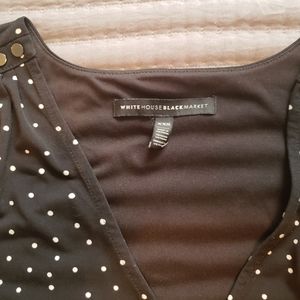 Tank top, faux wrap poka dot